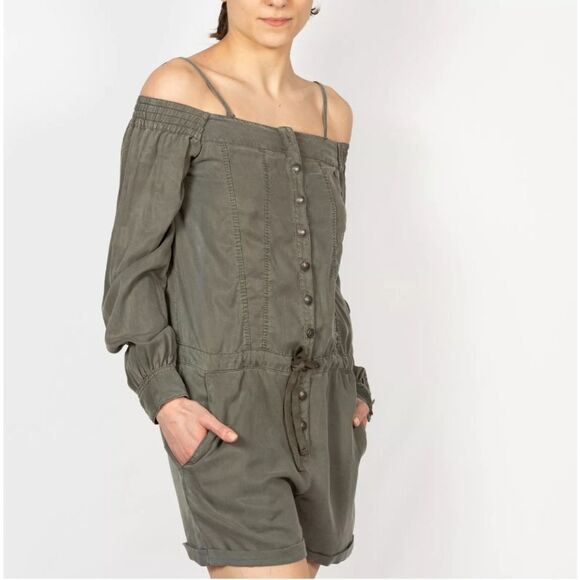NWT The Kooples Lorie Pleated Jumpsuit In Green - Picture 3 of 7